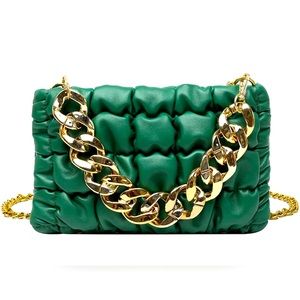 On The Town Quilted Zipper Satchel Bag